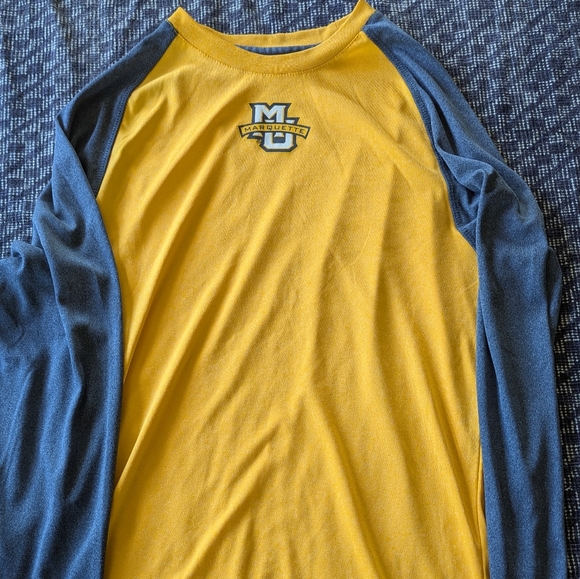 Marquette Yellow and Navy Long Sleeve Tee - Picture 1 of 5